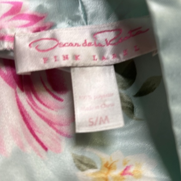 Oscar De La Renta Pink Label Floral Silky Robe - Picture 5 of 6